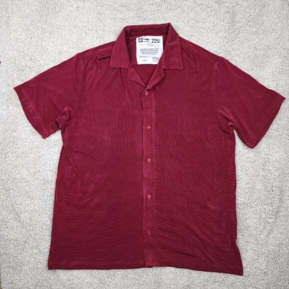 Strangers Only Base Martin 225 100% Acetate Nordstrom Shirt Size Large L Red US - Picture 2 of 6